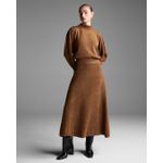 Saia Noruega Marrom Cognac