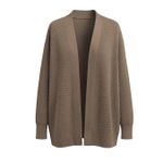 Cardigan Alongado Stella Bege Rami