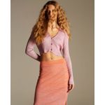 Cardigan Canelado Lilás