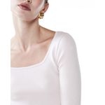 Blusa Basic Decote Quadrado Branca-
