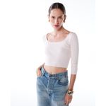 Blusa Basic Decote Quadrado Branca-