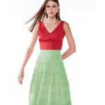 Saia Midi Irene Verde Folha