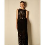 Saia Dália Bordada Preto