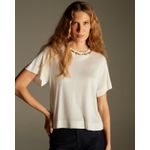T-shirt Bordada Margarida Branco Off White