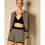 Short Listras Iris Preto e Branco