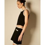 Saia Camomila Crochet Preto e Branco