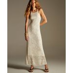 Vestido Rendado Roses Branco Off White 
