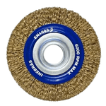 Escova circular aço latonado ondulado rotativa 6 x 1 Inebras