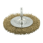 Escova Circular Aço Latonado 75mm Haste 1/4 Inebras