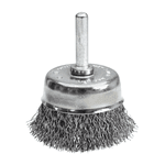 Escova Copo Aço Latonado Ondulado 75mm Haste 1/4 Inebras