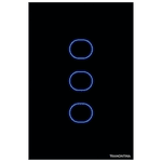 Interruptor touch 3 canais preto smart wifi RF BLE 90-250V Tramontina