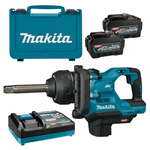 Chave de Impacto Longa 1 Polegada com 2 Baterias 40V 5.0AH e Carregador Makita TW010GT201