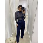 Blusa Tule Riana Azul Marinho
