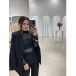 Blusa Tule Riana Preto