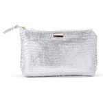 Kit Necessaire Sienna em Couro Escama Prata