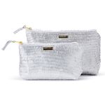 Kit Necessaire Sienna em Couro Escama Prata
