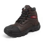 Bota Coturno Adventure Masculino Trabalho Couro Palmilha Em Gel - Marrom 091