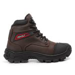 Bota Coturno Adventure Masculino Trabalho Couro Palmilha Em Gel - Marrom 091