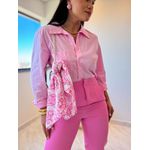 Camisa Cropped Ester Rosa