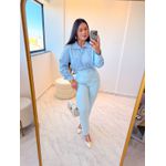 Camisa Cropped Ester Azul