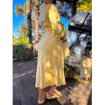 Saia Midi Cetim Liz Amarelo