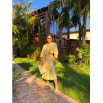 Saia Midi Cetim Liz Amarelo