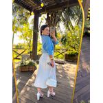Saia Midi Cetim Liz Off White