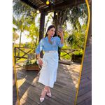 Saia Midi Cetim Liz Off White