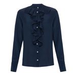 Camisa Olivia em Seda Pura - Marinho