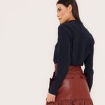 Camisa Olivia em Seda Pura - Marinho