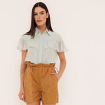 Camisa Téca - Seda Pura Azul