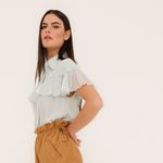 Camisa Téca - Seda Pura Azul