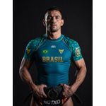 Rash Guard Matreiro Azul Turqueza Viper Brasil Compressão Manga Curta Uv50+