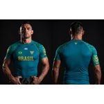 Rash Guard Matreiro Azul Turqueza Viper Brasil Compressão Manga Curta Uv50+