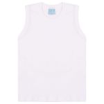 Camiseta Regata Infantil Masculina Juvenil Algodão Branco