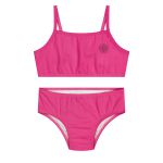 Biquíni Infantil Menina Com Proteção Uv Solar Top + Calcinha Rosa Neon