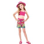 Short Menina Juvenil Proteção Uv Saída de Praia Infantil