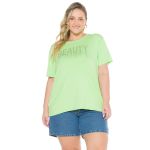 Blusa Plus Size Feminina Verão T-shirt Manga Curta G1 ao G3