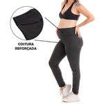 Calça Para Gestante Legging Preta Grávida Elástico Lycra