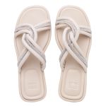 Rasteirinha Strass Comfort Luna Off white Milk