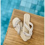 Rasteirinha Strass Comfort Luna Off white Milk