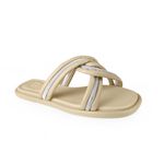 Rasteirinha Strass Comfort Luna Off white Milk