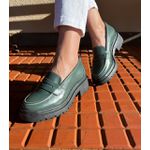 Mocassim Feminino Tratorado July Couro Maxtherapy Verde Militar