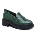 Mocassim Feminino Tratorado July Couro Maxtherapy Verde Militar