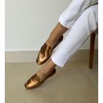 Mocassim Isla Feminino Comfort em Couro Bronze