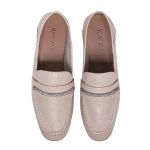 Mocassim Cristal Feminino Comfort em Couro Off White