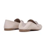 Mocassim Cristal Feminino Comfort em Couro Off White