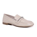 Mocassim Cristal Feminino Comfort em Couro Off White