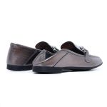 Mocassim Feminino Boston Comfort em Couro Metalizado Carbono