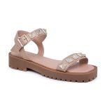 Sandália Flat Plataforma Tratorada Tachas Celine Nude